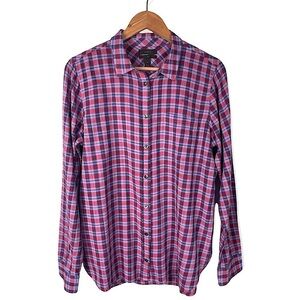 J. Crew Black Label Plaid Button Down Boy Shirt Pink Size 12